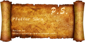 Pfeffer Sára névjegykártya