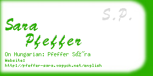 sara pfeffer business card